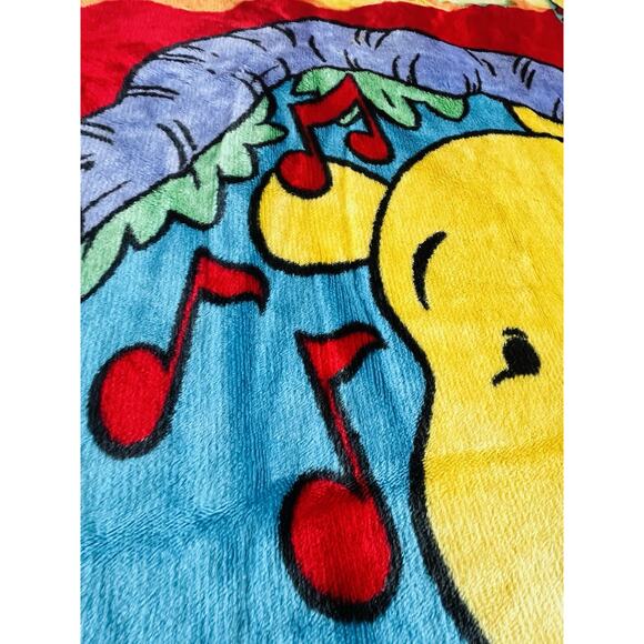 Vintage Winnie The Pooh Blanket Plush Purple Red Honey Bees Yellow Sweet Dreams - Picture 4 of 13